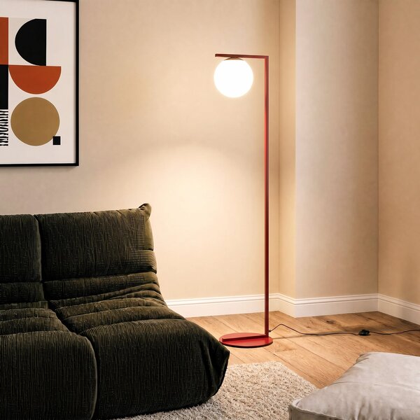 Stojací Lampa ALDEX, Zac, Červená, Obývací pokoj, Sklo, Moderní