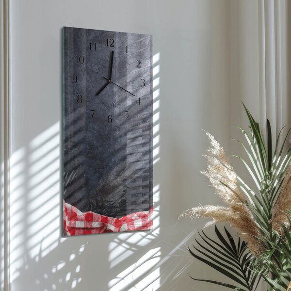 Skleněné hodiny vertikální Mramorový stůl zsppc-30x60-00182900