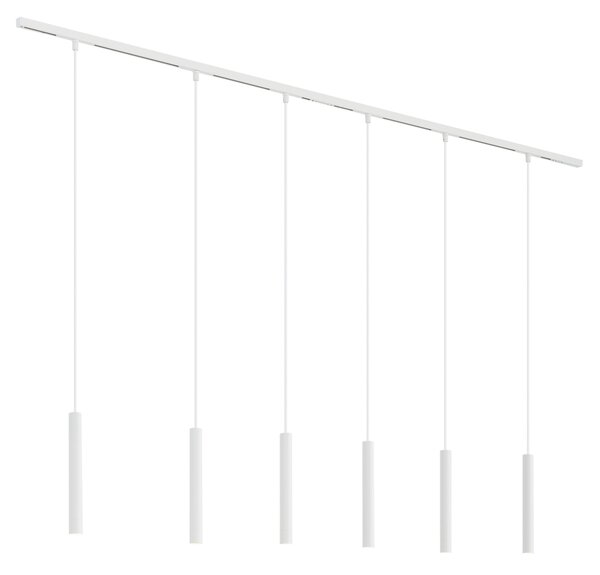 Moderní kolejnicový systém se 6 bílými závěsnými světly 1-fázový - Slimline Keno
