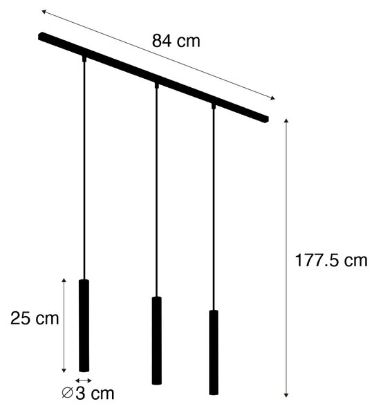Moderní kolejnicový systém se 3 závěsnými světly bronzový 1-fázový - Slimline Keno