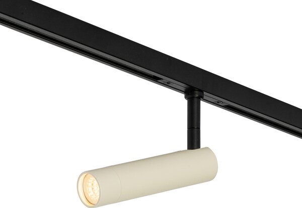 Moderní bodové svítidlo béžové s černou pro jednofázový kolejnicový systém - Slimline Uzzy