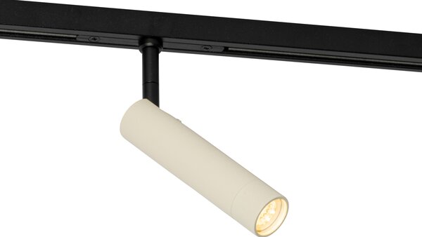 Moderní bodové svítidlo béžové s černou pro jednofázový kolejnicový systém - Slimline Uzzy