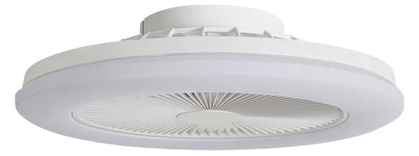 Stropní ventilátor Vedin s LED osvětlením, Ø 45 cm, RGBW, stmívatelné, bílý, DC Lindby, Vedin, stmívatelné, Bílá, Obývací pokoj, Plast, Moderní