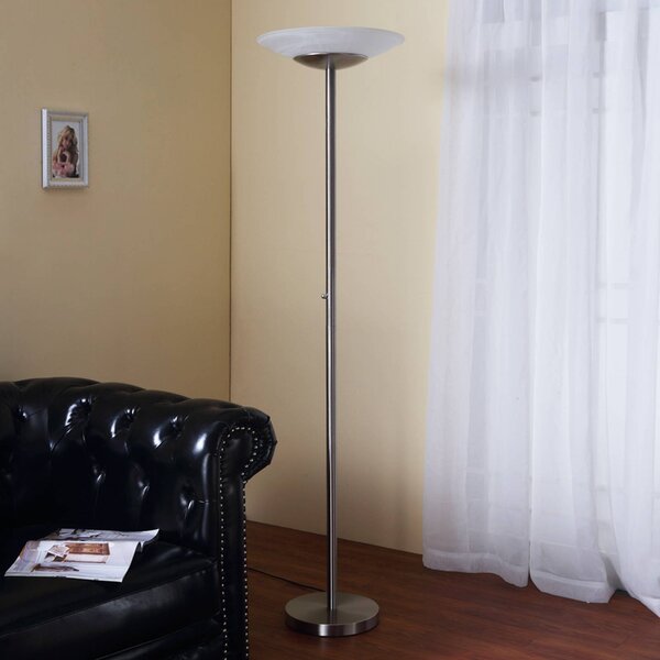 Lindby LED stojací lampa Ragna, nikl, kov, stmívatelné, stmívatelný, Hliník / šedá / zinek, Obývací pokoj / jídelna, Sklo, Moderní