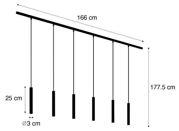 Moderní kolejnicový systém se 6 závěsnými světly bronzový 1-fázový - Slimline Keno
