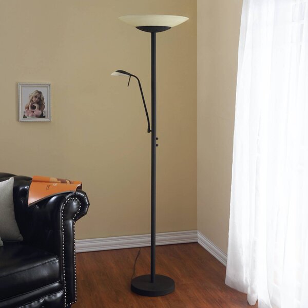 Lindby LED stojací lampa Ragna, na čtení, tmavě hnědá, stmívatelná, stmívatelný, Hnědá / rez, Obývací pokoj / jídelna, kov, Moderní, Lampička na čtení