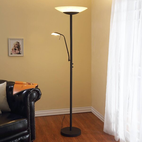 Lindby LED stojací lampa Ragna, na čtení, tmavě hnědá, stmívatelná, stmívatelný, Hnědá / rez, Obývací pokoj / jídelna, kov, Moderní, Lampička na čtení