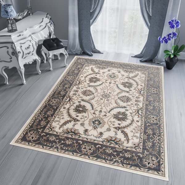Makro Abra Kusový koberec klasický DUBAI L749B bílý krémový šedý Rozměr: 300x400 cm