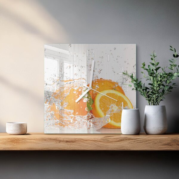 Skleněné hodiny Pomeranče zskb-30x30-00057842