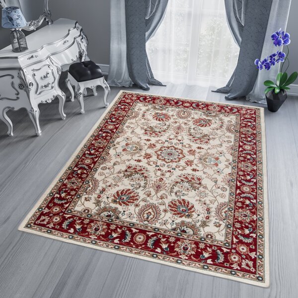 Makro Abra Kusový koberec klasický DUBAI L752B bílý červený Rozměr: 160x220 cm
