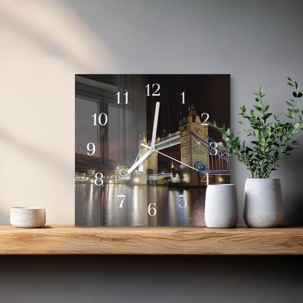 Skleněné hodiny Londýnský most zskb-30x30-00081754