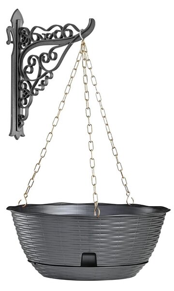 BAMA Závěsný květináč PAGLIA, antracit, průměr 30 cm