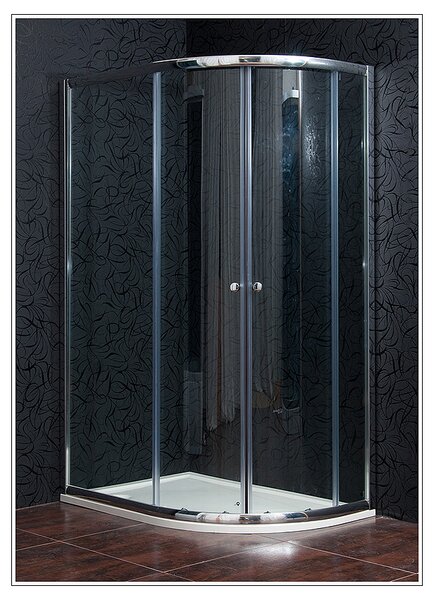Sprchový kout čtvrtkruhový KLASIK 100 x 80 cm čiré sklo