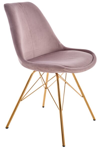 Jídelní židle SCANDINAVIA RETRO II tmavě růžová / zlatá skladem