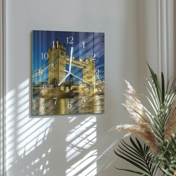 Skleněné hodiny Londýnský most zskb-30x30-00083113