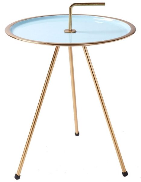 Moebel Living Světle modrý kovový odkládací stolek Chavez 42 cm