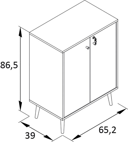 SKŘÍŇ NA ŠANONY, bílá, 65,2/86,5/39 cm MID.YOU - Online Only kancelářský nábytek, Online Only