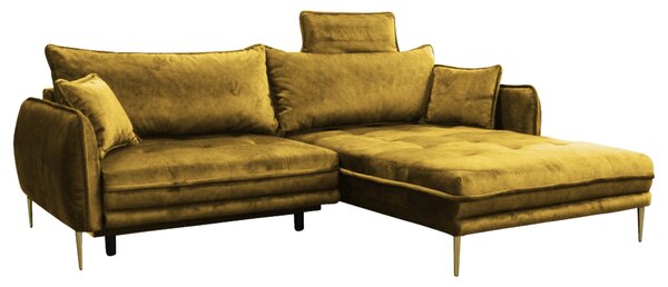 ROHOVÁ SEDAČKA, textil, hořčicově žlutá MID.YOU - Sedací soupravy, Online Only