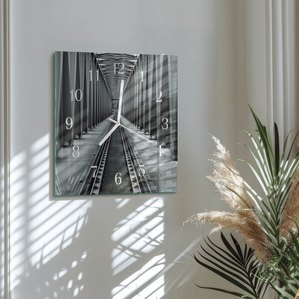 Skleněné hodiny Železniční tratě zskb-30x30-00085622