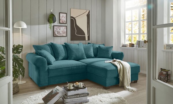 ROHOVÁ SEDAČKA, textil, azurová modrá MID.YOU - Sedací soupravy, Online Only