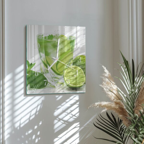 Skleněné hodiny Uhličitan vápenatý zskb-30x30-00058424