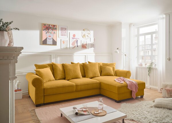 ROHOVÁ SEDAČKA, textil, žlutá MID.YOU - Sedací soupravy, Online Only