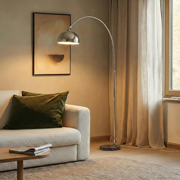 Stojací Lampa Lindby, Tonka, Metalická, Obývací pokoj, Kov, Moderní