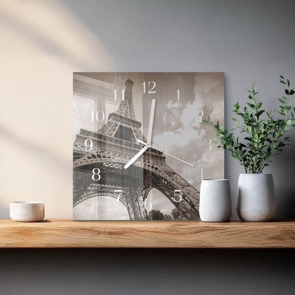 Skleněné hodiny Paříž zskb-30x30-00086055