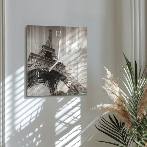 Skleněné hodiny Paříž zskb-30x30-00086055