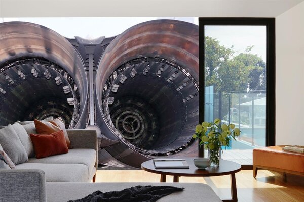 DIMEX | Vliesová fototapeta Vojenské letadlo MS-5-2828 | 375 x 250 cm | černá, šedá
