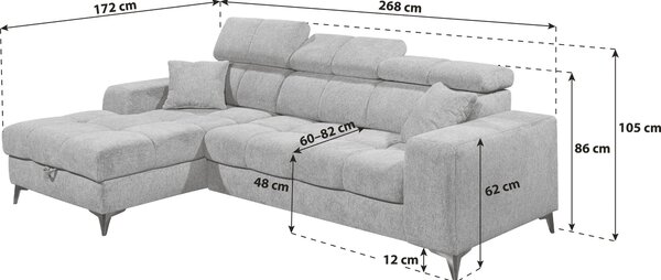 ROHOVÁ SEDAČKA, textil, šedohnědá MID.YOU - Sedací soupravy, Online Only