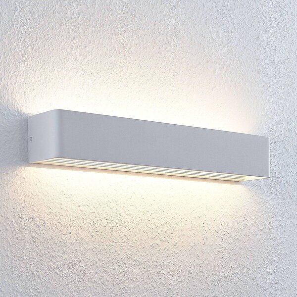 Lindby Nástěnné LED světlo Lonisa, bílé, 53 cm, Bílá / opál, Obývací pokoj / jídelna, kov, Moderní