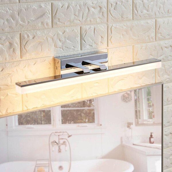 Lucande LED nástěnné koupelnové svítidlo Julie, 46 cm, chrom, kov, IP44, Koupelna, Moderní