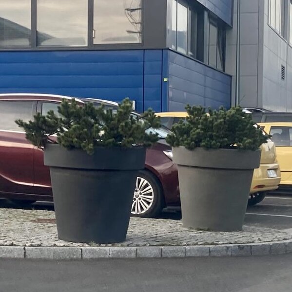 Květináč LEXO ROUND šedý kámen 80 cm
