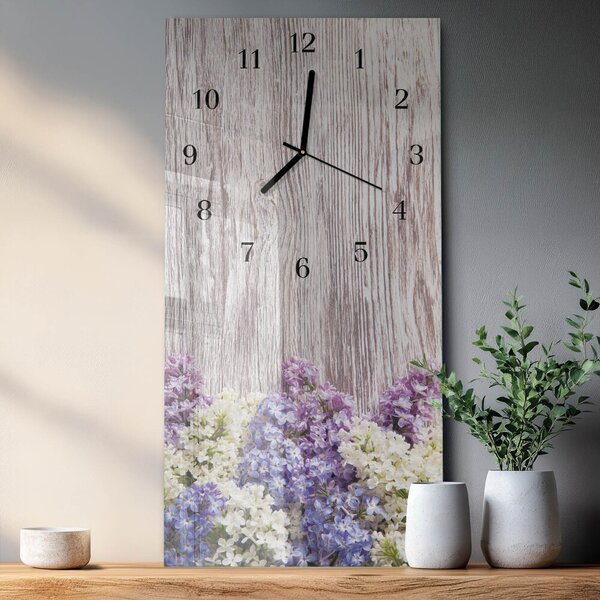 Skleněné hodiny vertikální Šeřík zsppc-30x60-00058913
