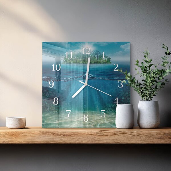 Skleněné hodiny Mořské dno zskb-30x30-00083700