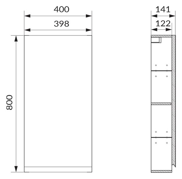 Cersanit Moduo skříňka 40x14x80 cm boční závěsná béžová S590-110-DSM
