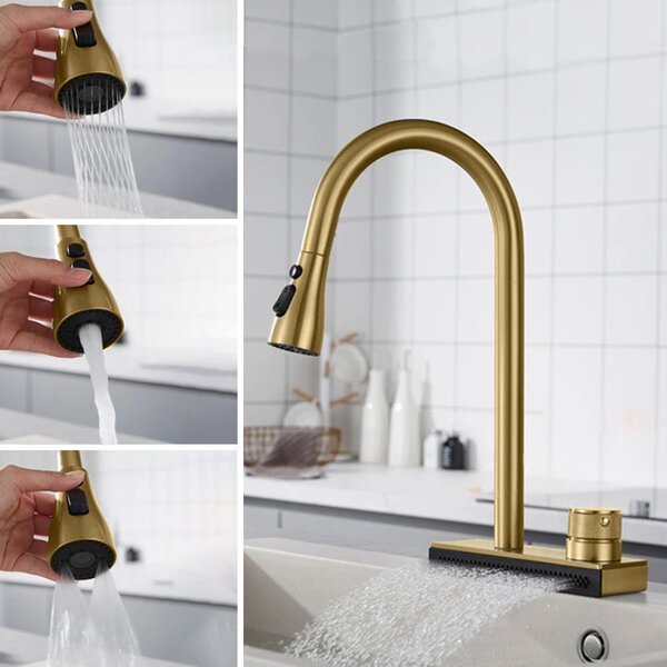 Kuchyňská baterie REA CONOR BRUSH GOLD