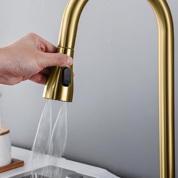 Kuchyňská baterie REA CONOR BRUSH GOLD