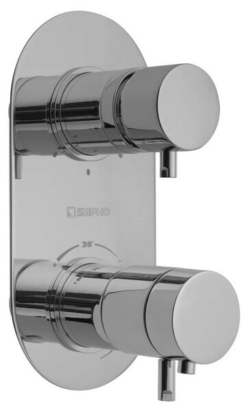 Sapho RHAPSODY podomítková sprchová termostatická baterie, 3 výstupy, chrom