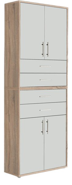 SKŘÍŇ NA ŠANONY, bílá, barvy dubu, 84,4/227,2/33 cm MID.YOU - Online Only kancelářský nábytek, Online Only
