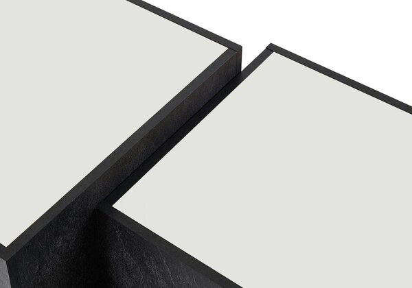 KONFERENČNÍ STOLEK, bílá, barvy břidlice, kompozitní dřevo, 50-43/40-35/50-43 cm MID.YOU - Konferenční stolky, Online Only