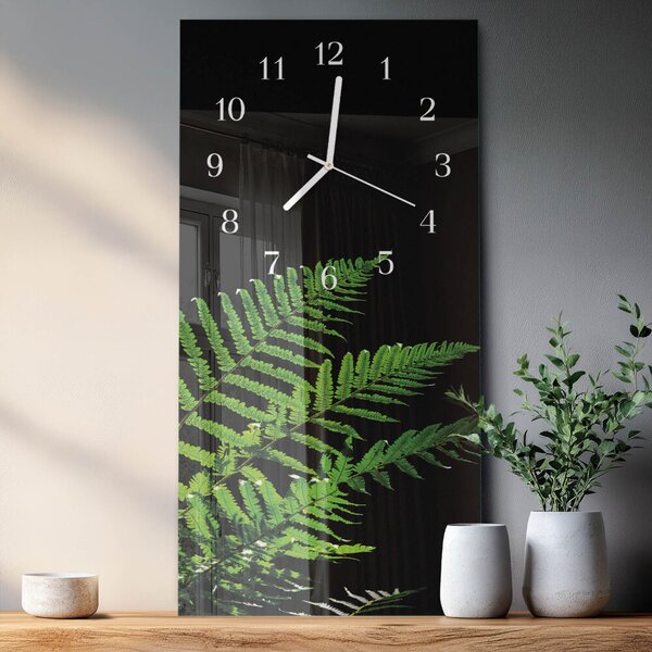 Skleněné hodiny vertikální Kapradina zsppb-30x60-00090169
