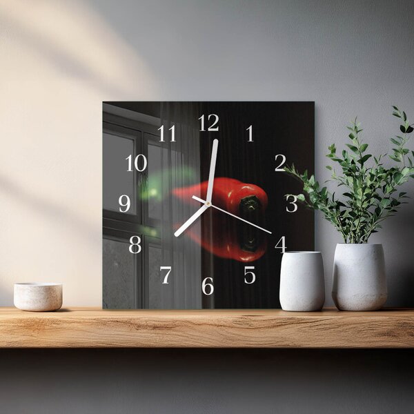 Skleněné hodiny Pepř zskb-30x30-00078683