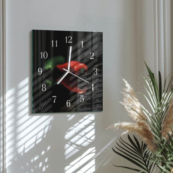 Skleněné hodiny Pepř zskb-30x30-00078683