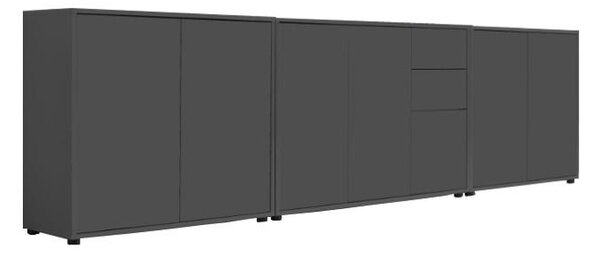 ŠIROKÁ KOMODA, antracitová, 263,5/73/33 cm MID.YOU - Široké komody, Online Only