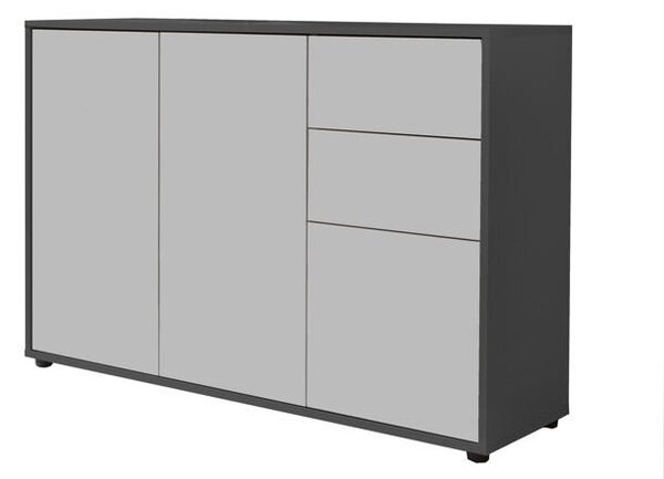 ŠIROKÁ KOMODA, antracitová, bílá, 263,5/73/33 cm MID.YOU - Široké komody, Online Only