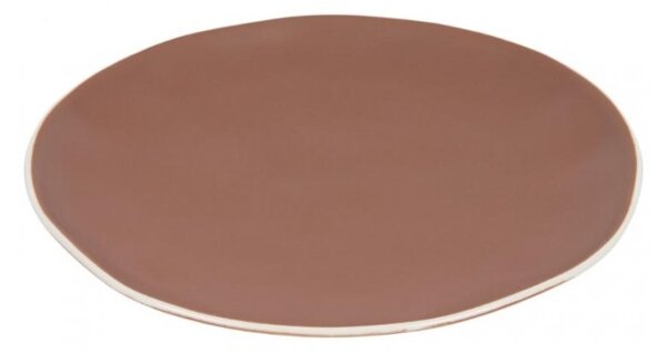 Hnědý porcelánový talíř Kave Home Rin 26 cm