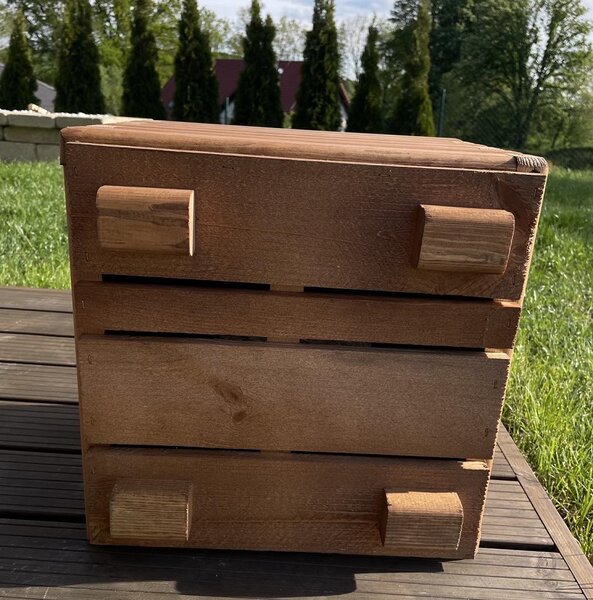 Dřevěný zahradní květináč AKSAMIT, teak, 400x400x350 (Krásné zpracování!)