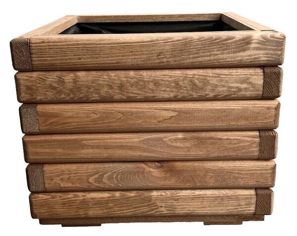 Dřevěný zahradní květináč AKSAMIT, teak, 400x400x350 (Krásné zpracování!)